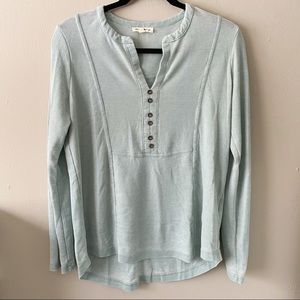 Waffle-Knit Henley Shirt